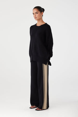 Emery Pant Black & Taupe