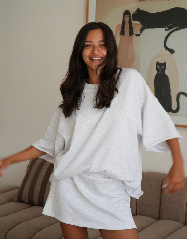 The Maya Mini Skirt -  Grey Marle