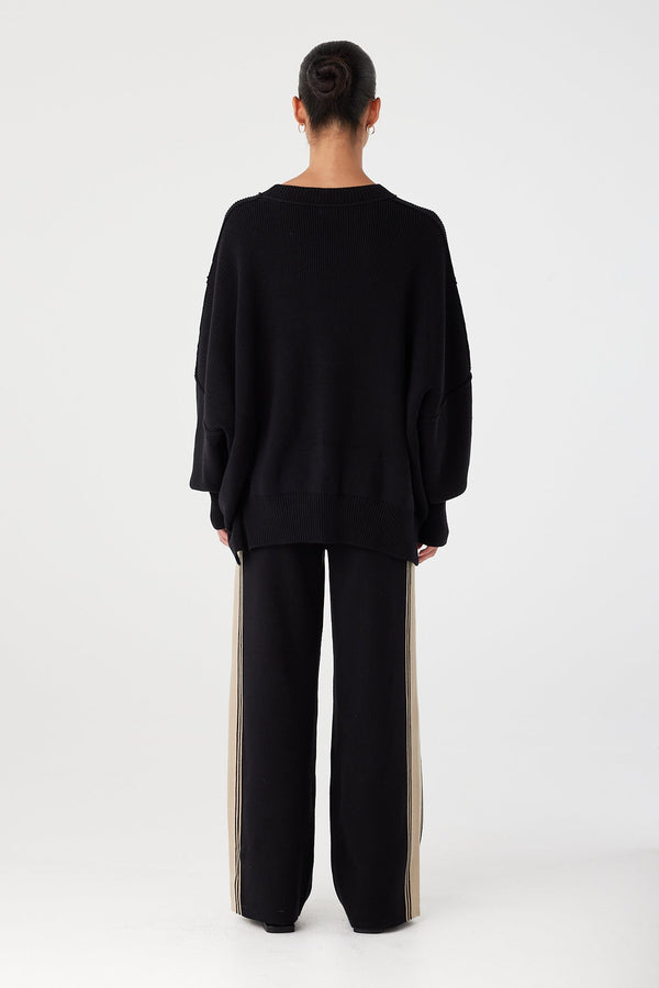 Emery Pant Black & Taupe