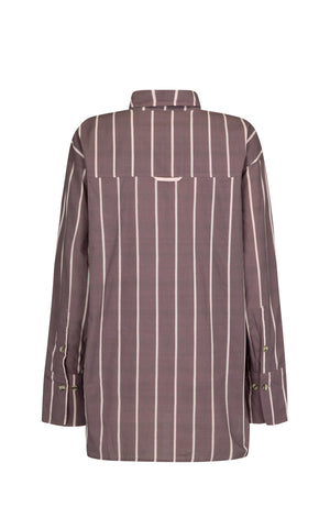 Alpine Cotton Stripe Shirt Red Wine