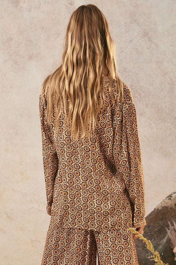 Sannah Tie Blouse - Golden Ochre