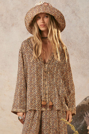 Sannah Tie Blouse - Golden Ochre