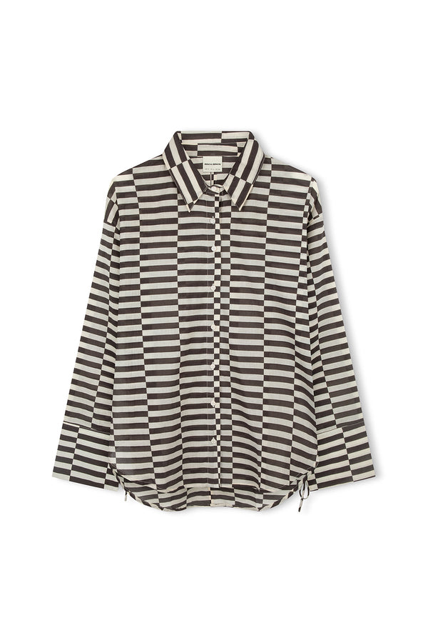 Cocoa Grid Cotton Shirt