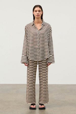 Cocoa Grid Cotton Shirt