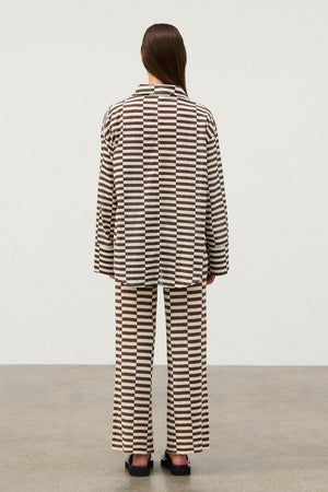 Cocoa Grid Cotton Shirt