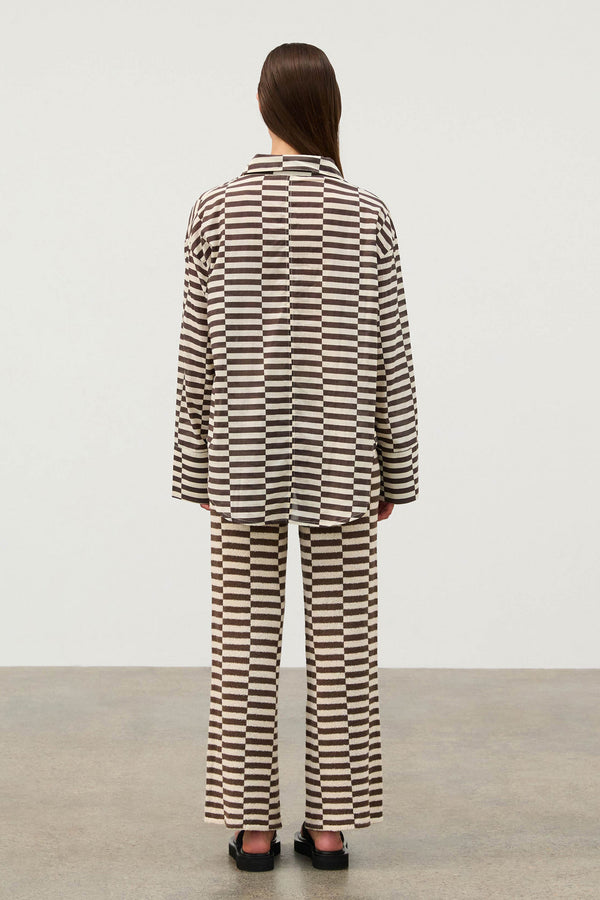 Cocoa Grid Cotton Shirt