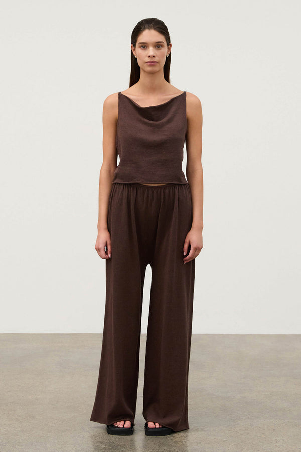 Cocoa Cotton Blend Knit Top