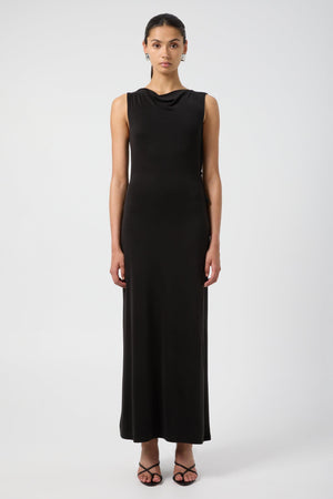Interweave Backless Maxi Dress - Black