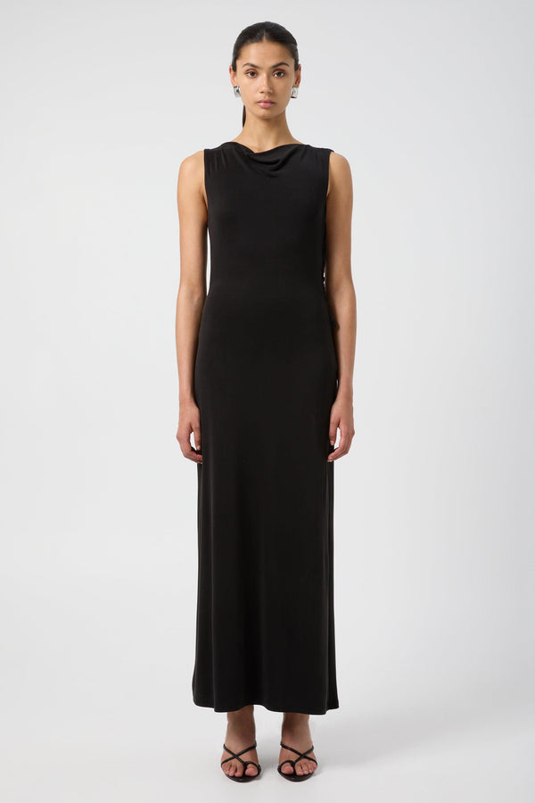 Interweave Backless Maxi Dress - Black