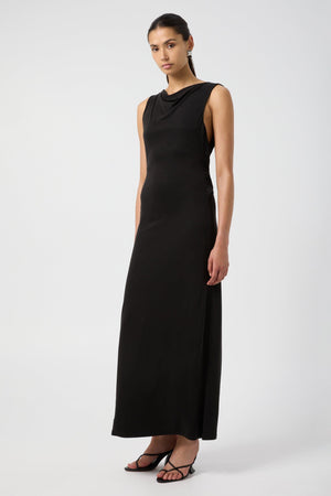 Interweave Backless Maxi Dress - Black