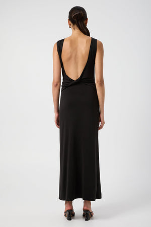 Interweave Backless Maxi Dress - Black