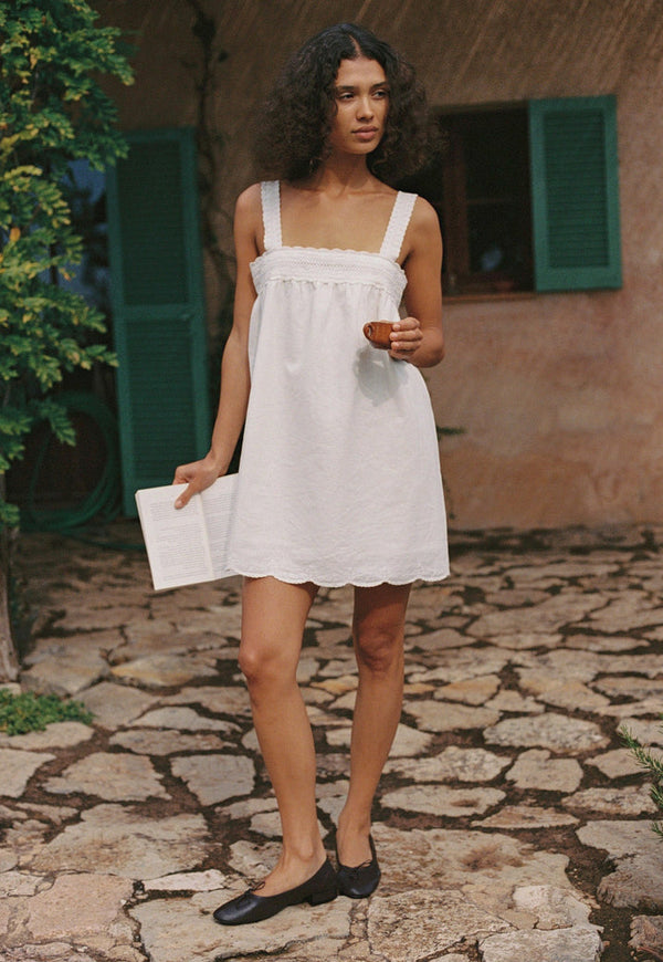 Francesca Mini Dress - Blanc