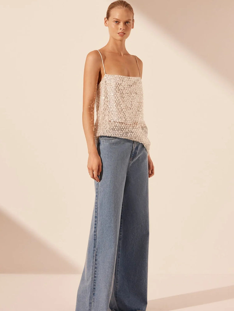 stella wide leg jean - mid blue