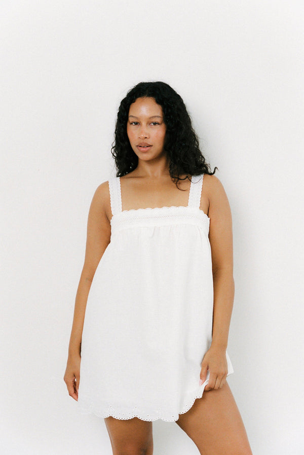 Francesca Mini Dress - Blanc