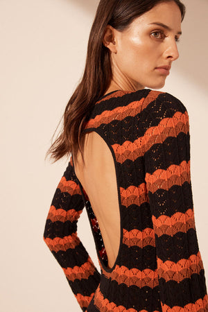 Isla Flared Sleeve Open Back Maxi Dress