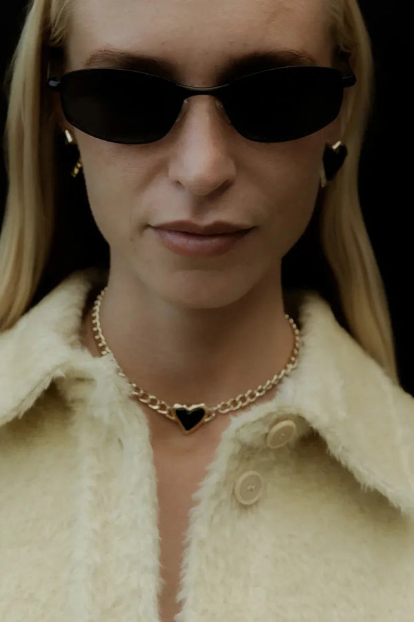 Whitney Heart Choker - Onyx