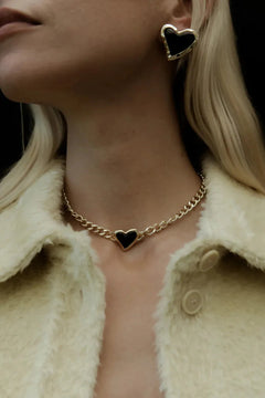 Whitney Heart Choker - Onyx