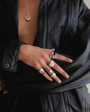 Cluster Gemstone Ring - Dalmatian Jasper