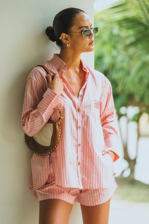 AJJA Stripe Short Blush Pink