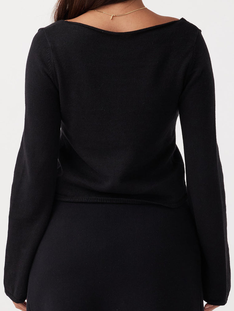 Poppy Long Sleeve Top - Black