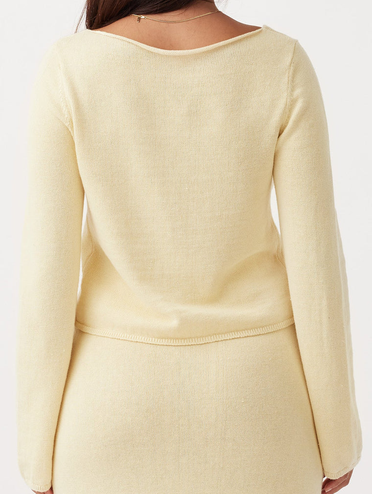 Poppy Long Sleeve Top - Butter