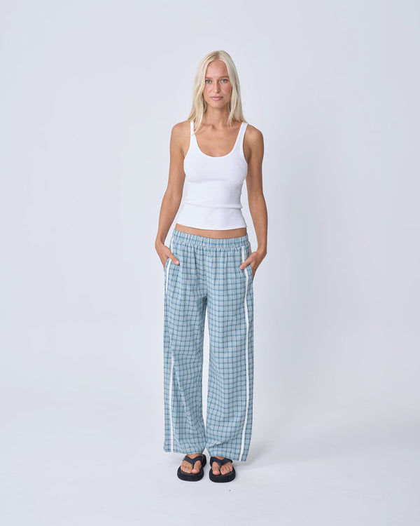 Racer Pant Blue Plaid