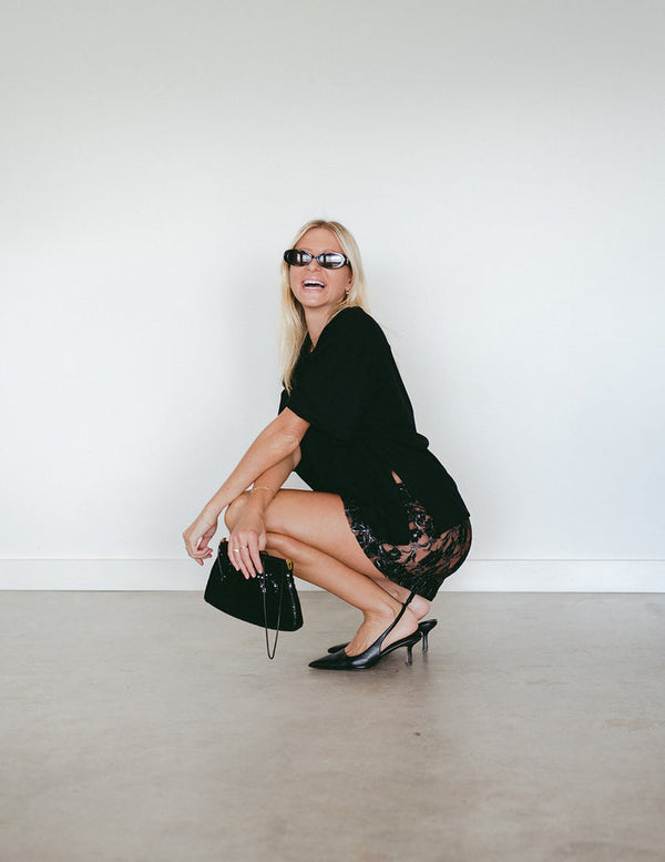 Lacey Mini Skirt ~ Black lace