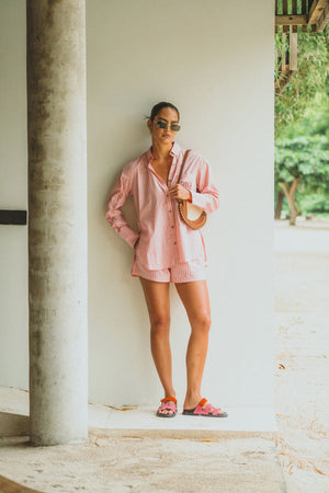 AJJA Stripe Short Blush Pink