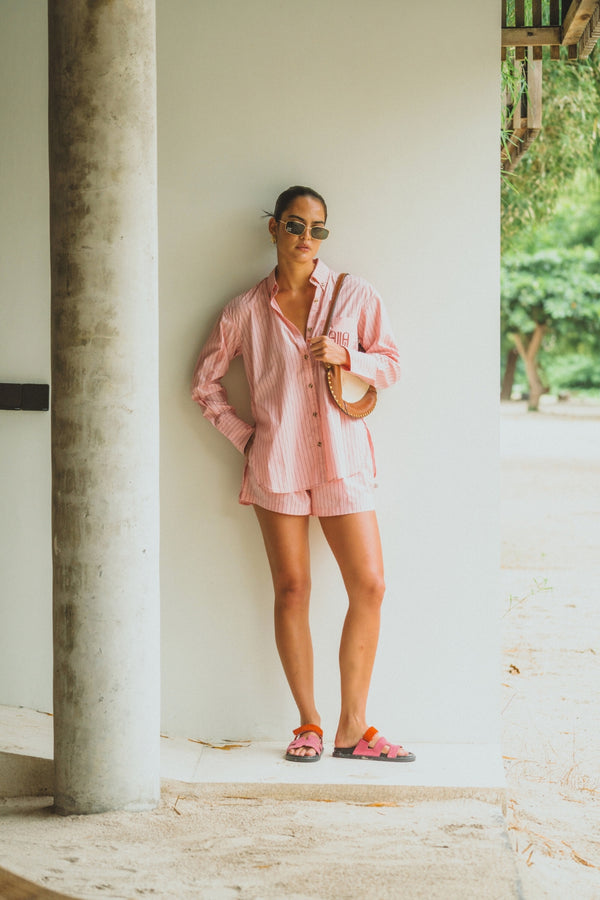AJJA Stripe Short Blush Pink