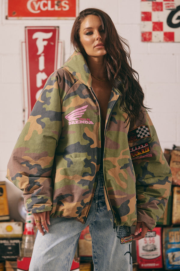 *Pre-Order* THE BE KIND BOMBER JACKET - CAMO