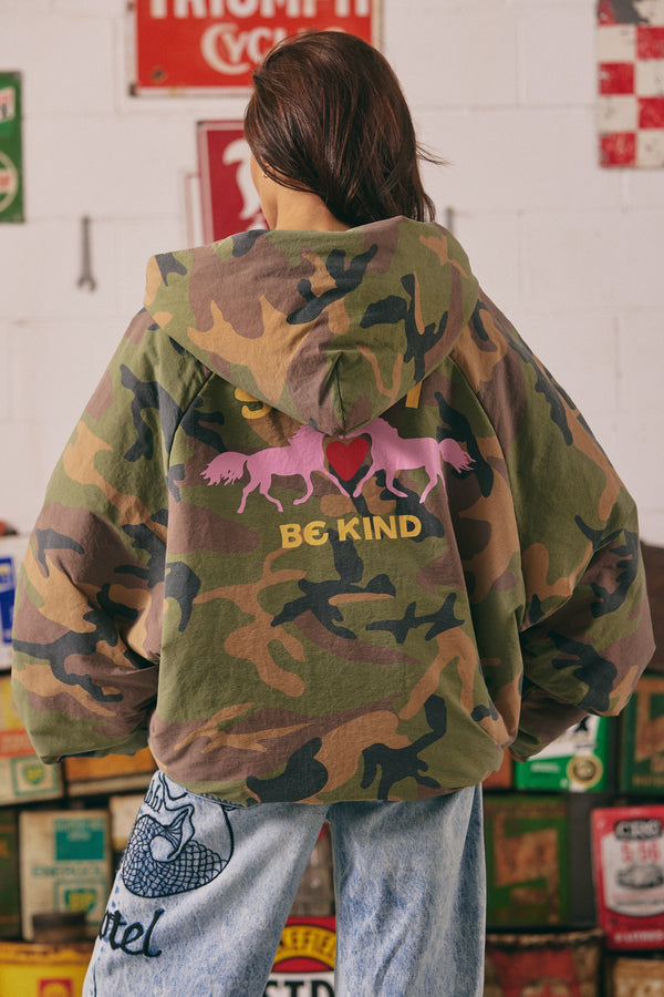 *Pre-Order* THE BE KIND BOMBER JACKET - CAMO