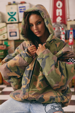 *Pre-Order* THE BE KIND BOMBER JACKET - CAMO