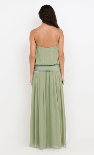 Camille Blouson Dress - Pistachio