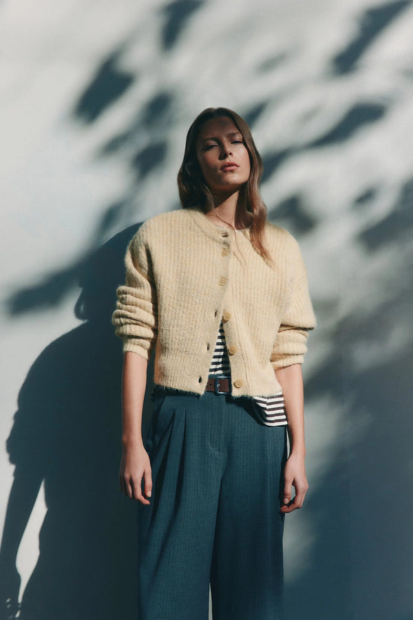 Nixon Cropped Cardigan - Butter