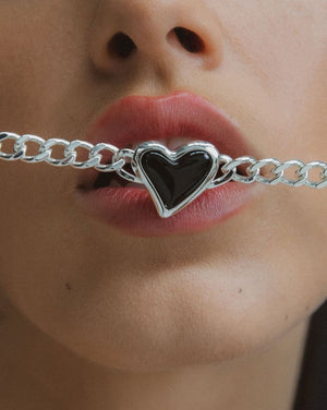 Whitney Heart Choker - Onyx