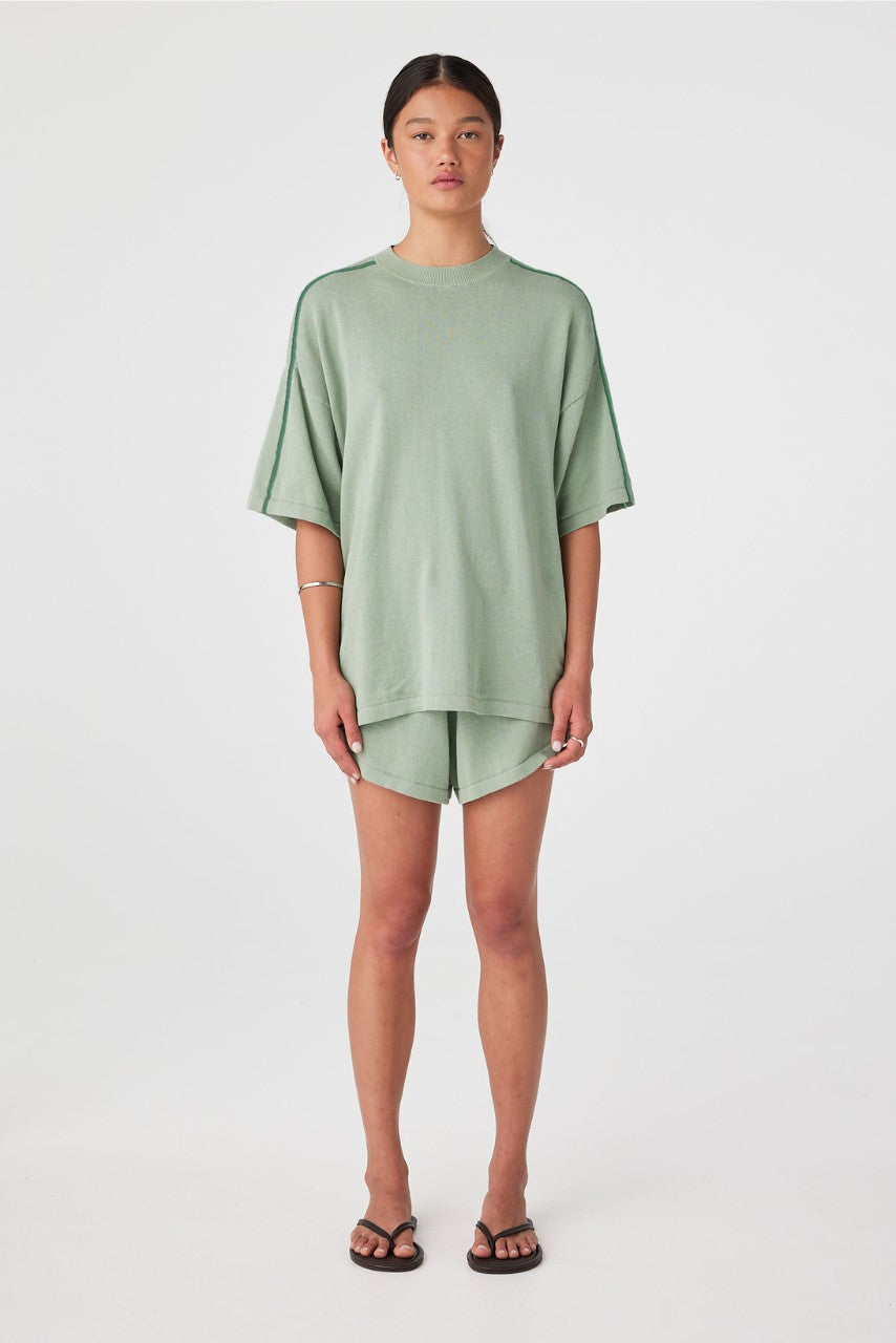Pippa Oversized Tee - Eucalyptus & Sea Green
