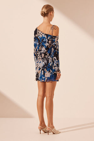 Olea Asymmetrical Long Sleeve Mini Dress