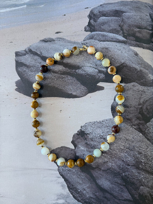 Beaded Necklace - Brown