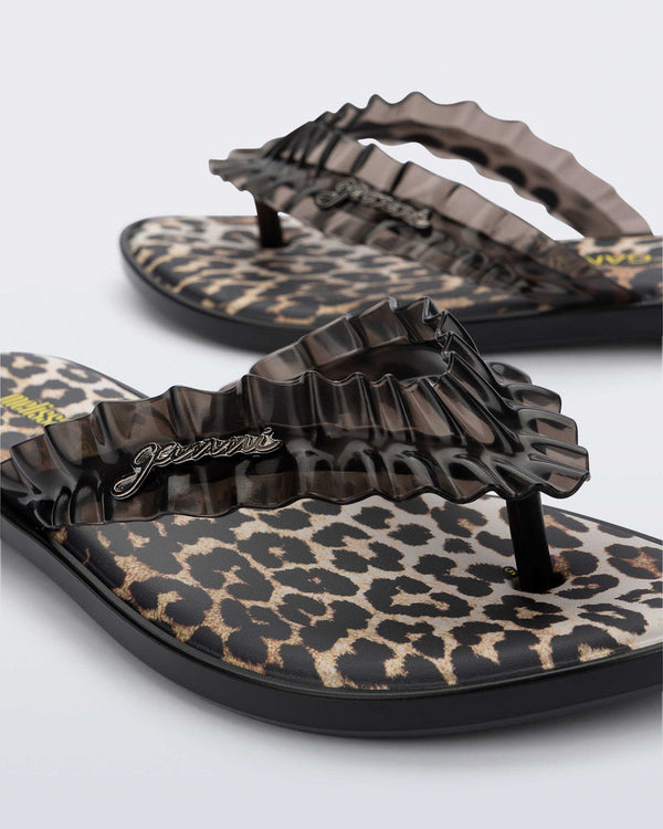 Ganni X Melissa Flip Flop Slim - Leopard