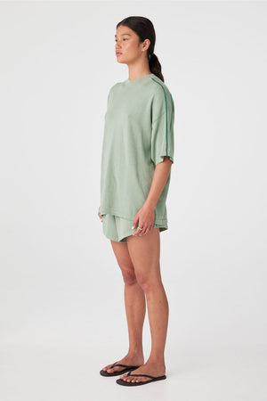 Pippa Oversized Tee - Eucalyptus & Sea Green