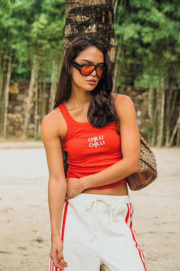 Chilli Knit Tank - Poppy Red