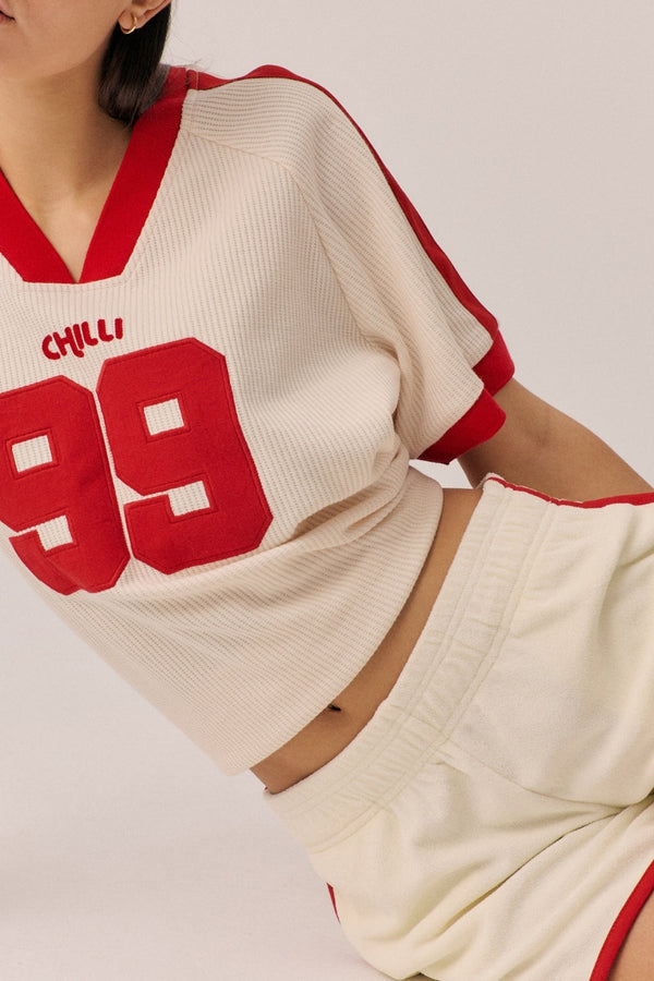 Chilli 99 Waffle Tee - Coconut