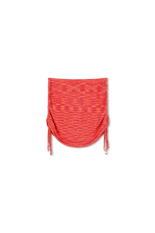 Emi Ruched Mini Skirt - Coral