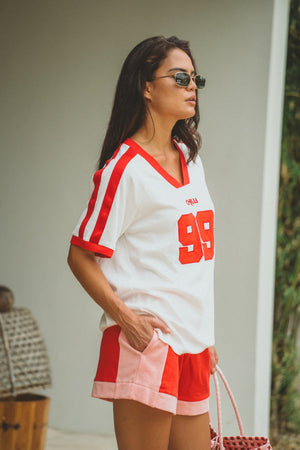 Chilli 99 Waffle Tee - Coconut