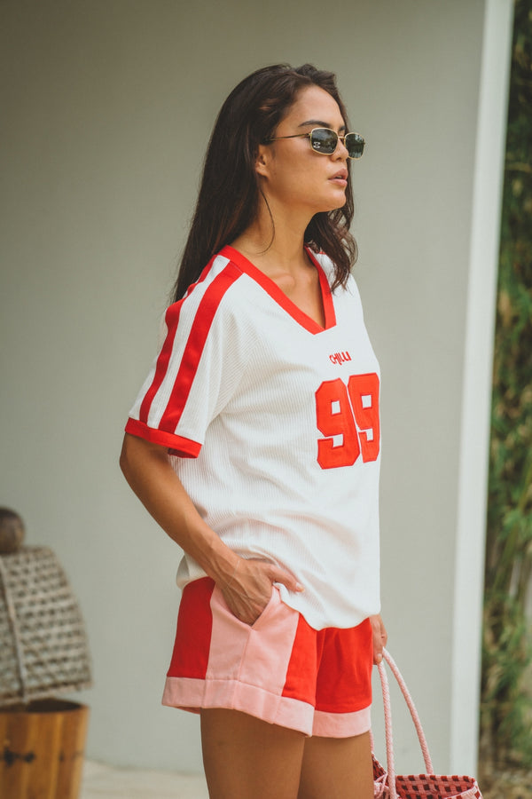 Chilli 99 Waffle Tee - Coconut