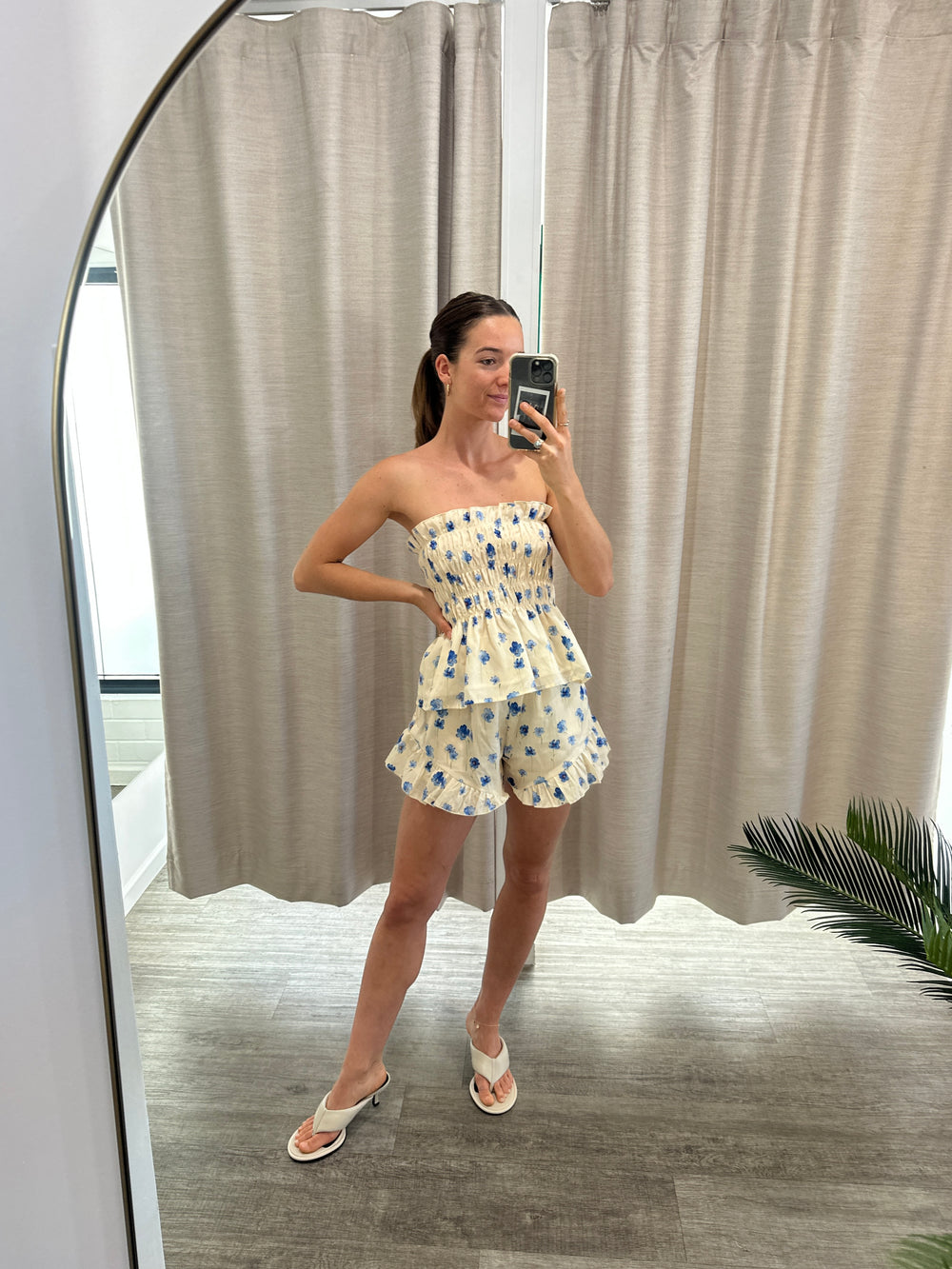 Butter Yellow Floral Strapless Set