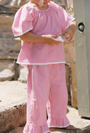 Dora Pant - Strawberry Gingham