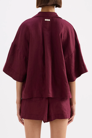 Lounge Linen Shirt - Merlot
