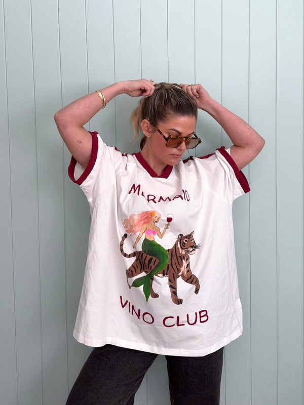 Mermaid vino club oversized Tee
