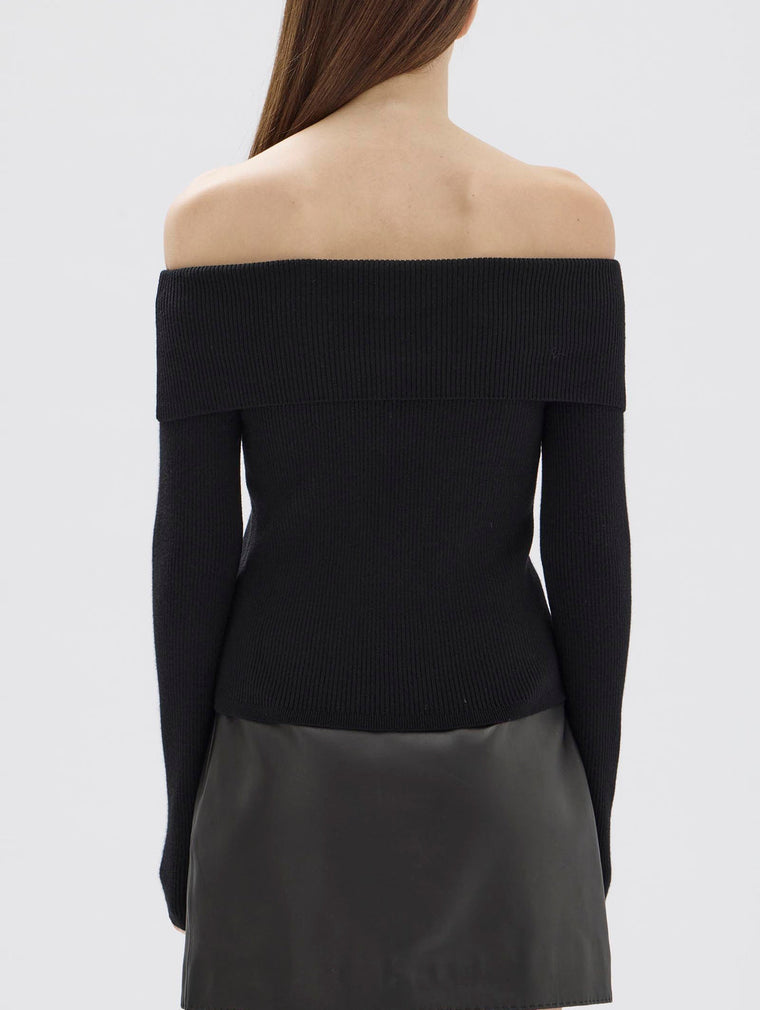 Cari Off-Shoulder Merino Wool Top